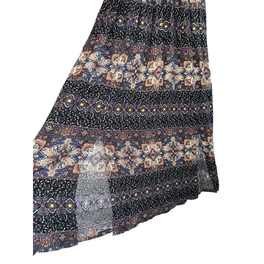 Soft Surroundings Smocked Marcelo Boho Dress Sm Midi Hippie Fairy Floral Cottage